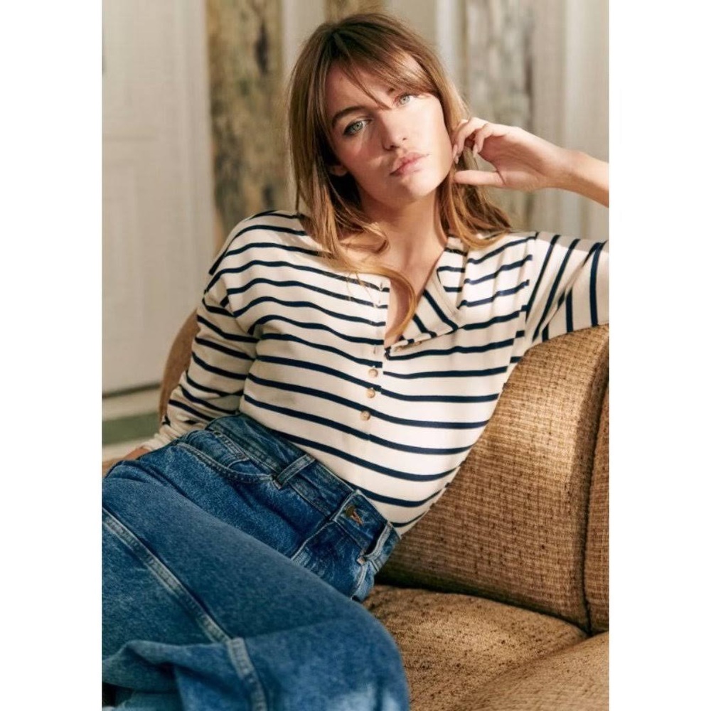 Sezane Gatsby Mariniere Mariner Ecru Navy